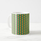 Mug Mardi Gras Diamond Motif sans joint. Violet, Yello (Devant gauche)