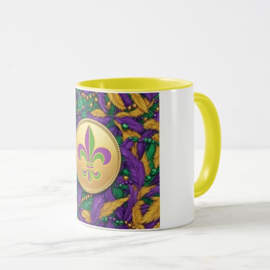 Mug Mardi Gras Fleur de lis (Devant droit)