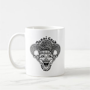 Mug Mardi Gras Jester b/w