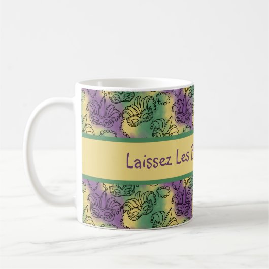 Mug Mardi Gras Laissez Les Bon Temps Rouler Masks (Gauche)