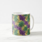 Mug Mardi Gras Masks and Beads Doodle Art Style (Devant droit)