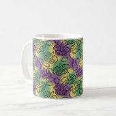Mug Mardi Gras Masks and Beads Doodle Art Style (Devant gauche)