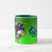 Mug MARDI GRAS MASQUERADE MASQUES Green Emerald Gemsto (Centre)