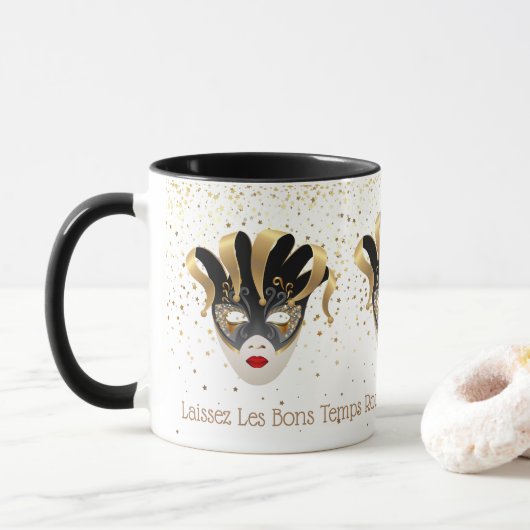 Mug Mardi Gras Mug-Laissez Les Bons Temps Rouler (Avec donut)