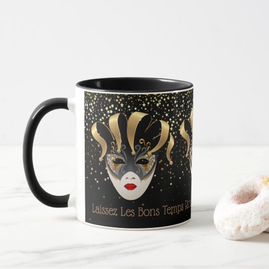 Mug Mardi Gras Mug-Laissez Les Bons Temps Rouler (Avec donut)