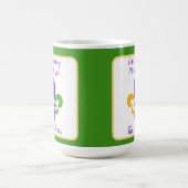 Mug Mardi Gras NOM Vert Or Violet Fleur de Lis (Centre)