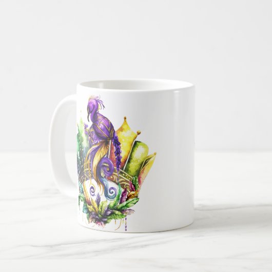 Mug Mardi Gras - Oiseau Et Couronne (Devant gauche)