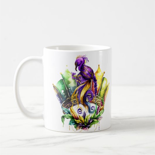Mug Mardi Gras - Oiseau Et Couronne (Gauche)