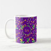 Mug Mardi Gras perles Masque étoile vert doré violet (Gauche)