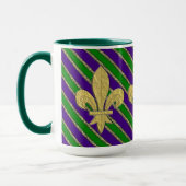 Mug Mardi Gras Stripes & Fleur de Lys (Gauche)