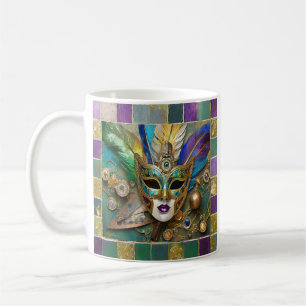Mug Mardi Gras Troisième Oeil Gold Céramique Masque