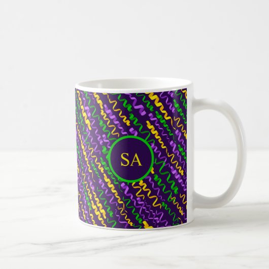 Mug Mardi Gras Vert Golden violet rubans (Droite)