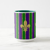 Mug Mardi Gras Verticales Stripes & Fleur de Lys (Centre)