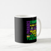 Mug Mardi Gras Word Mashup Parade Gras Mardi Carnaval (Devant droit)