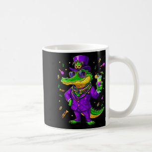 Mug Mardigator Drôle Mardi Gras Illustration Alligator
