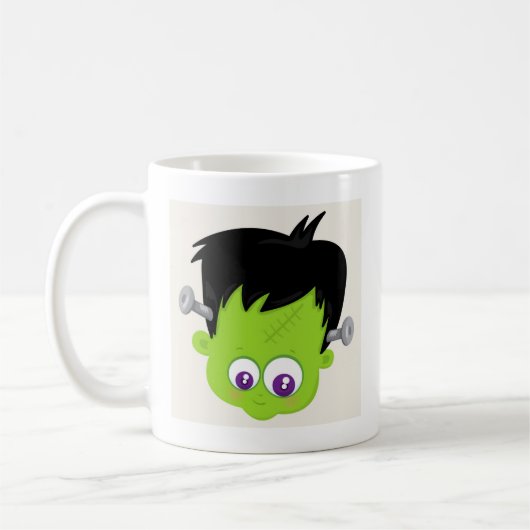 Mug Mare Green Frankenstein Monster face Halloween (Gauche)