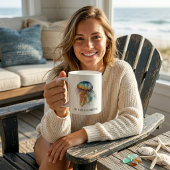 Mug Marée arc-en-ciel Méduse : Aquarelle