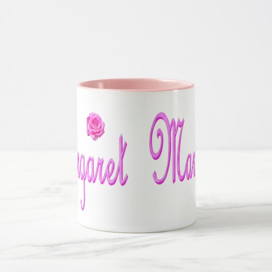 Mug Margaret Nom Logo rose, (Centre)