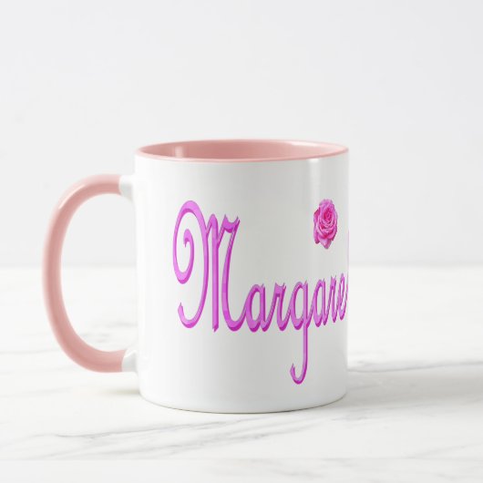 Mug Margaret Nom Logo rose, (Gauche)
