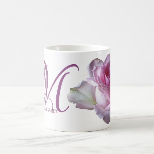 Mug Margaret nom personnalisable rose fleurs boho (Centre)