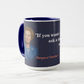 Mug Margaret Thatcher Cite Sur Qui Demander (Devant gauche)