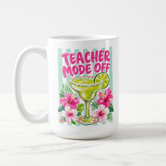 MUG MARGARITA ROSE & VERT MODE ENSEIGNANT DÉSACTIVÉ (Gauche)