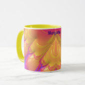 Mug MARGARITA ~ Zany 3D ~ Bleu jaune rose (Devant gauche)