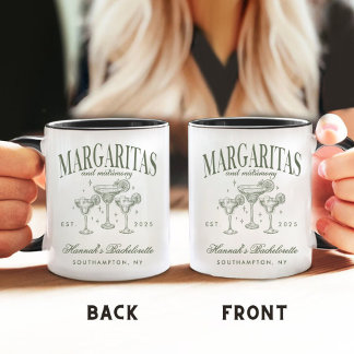 Mug Margaritas modernes rétro et Bach strié de mariage