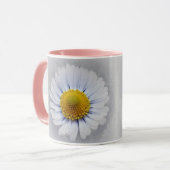 Mug marguerite blanche brillante (Devant gauche)