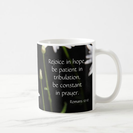 Mug Marguerite blanche sur le noir, l'espoir de vers (Droite)