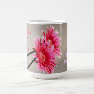 Mug Marguerite florale et rose sur la citation grise