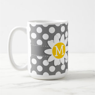 Mug Marguerite mignonne sur le pois gris-foncé