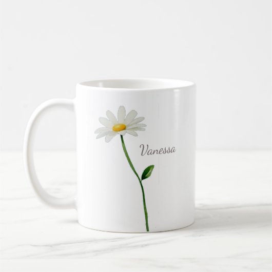 Mug marguerite personnalisée chic (Gauche)