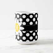 Mug Marguerite sur le pois noir et blanc (Centre)