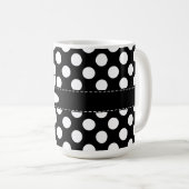 Mug Marguerite sur le pois noir et blanc (Devant droit)