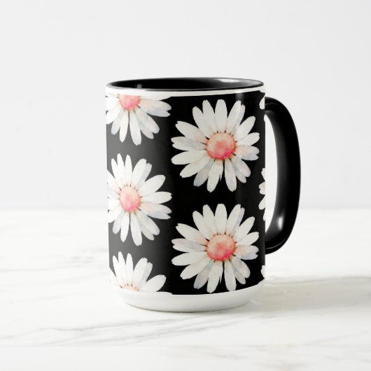 Mug Marguerites à points rouges (Devant droit)