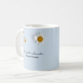 Mug Marguerites blanches élégantes bleues (Devant gauche)