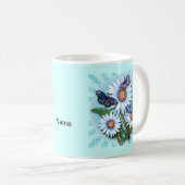 Mug Marguerites bleues papillon  (Devant droit)