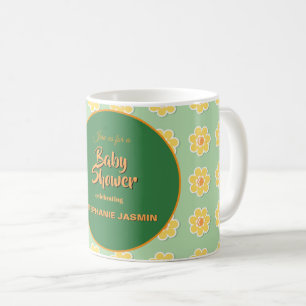 Mug Marguerites de printemps sur vert sauge pastel