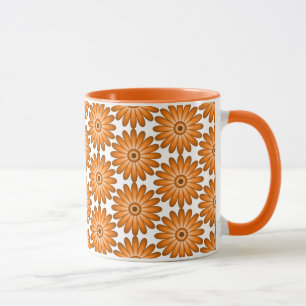 Mug Marguerites orange dans le style des années 70