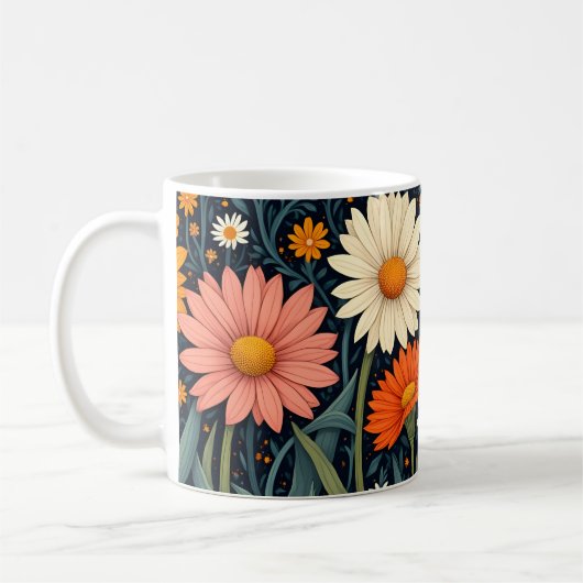 Mug Marguerites Peintes Douces (Gauche)