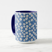 Mug Marguerites Rêve Indigo (Devant gauche)