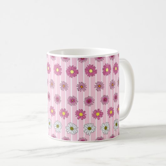 Mug Marguerites rose et blanc Fleur sauvage Whimsy (Devant droit)