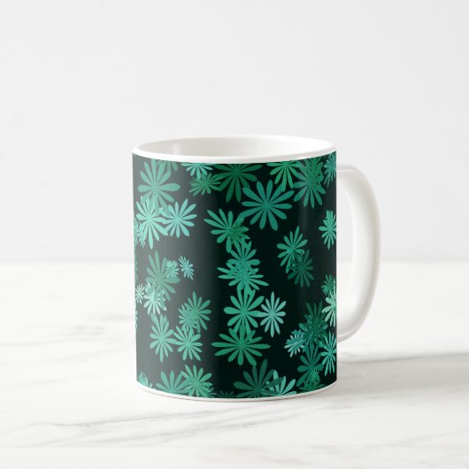 Mug Marguerites sarcelle (Devant droit)