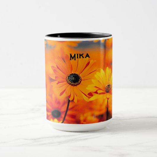 Mug marguerrier aux fleurs orange (Centre)