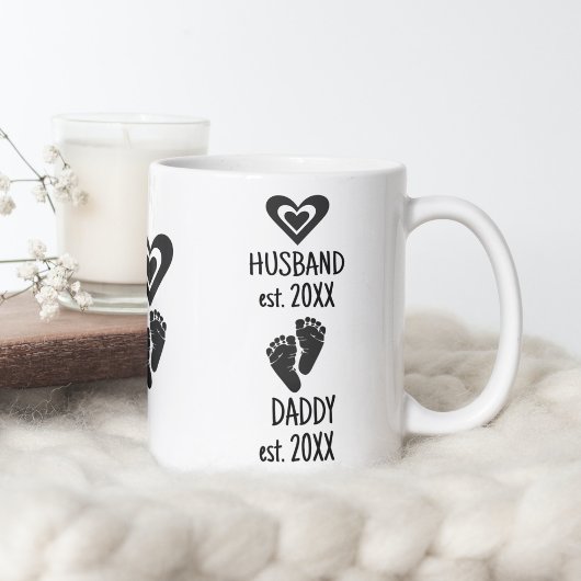 Mug Mari à papa Nouveau papa Date Bébé mignon Pieds Co