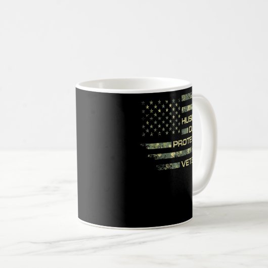 Mug Mari Daddy Protecteur Héros Vétérinaire USA Drapea (Devant droit)