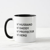 Mug Mari Daddy Protector Hero Fête des pères Cadeau (Gauche)