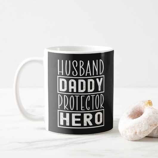 Mug Mari Daddy Protector Hero Vétérinaire Papa (Avec donut)