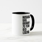 Mug Mari Papa Papi 70 Ans Drôle (Devant droit)